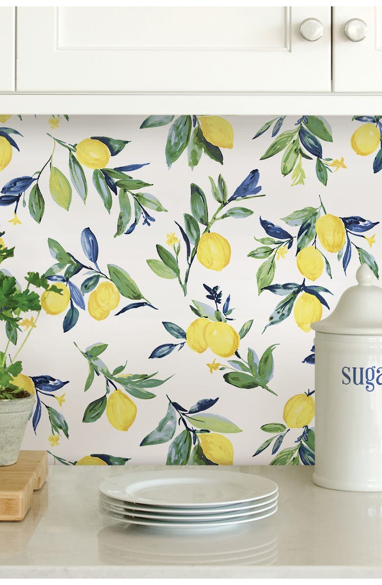 Wallpops Lemon Drop Yellow Peel & Stick Wallpaper, Alternate, color, Yellow