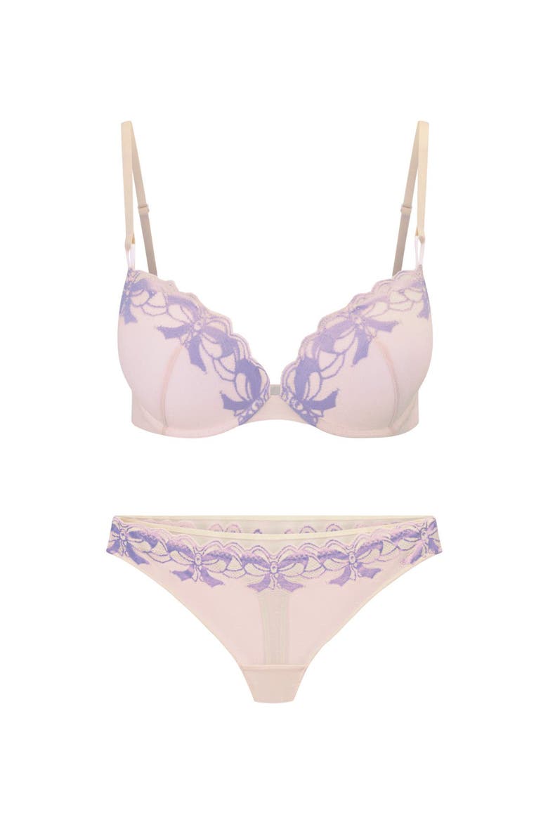 Audrina Push Up Plunge Bra, Alternate, color, Light pink