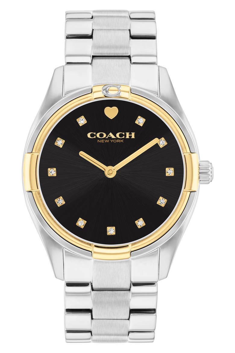 Brooks Two-Tone Bracelet Watch, 34mm, Main, color, SILVER  GOLD