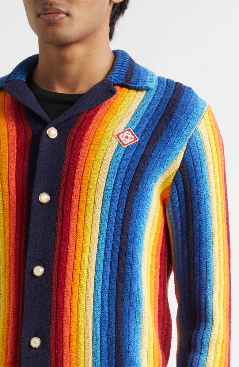Casablanca Gradient Stripe Terry Cloth Jacket, Alternate, color, Blue Multi