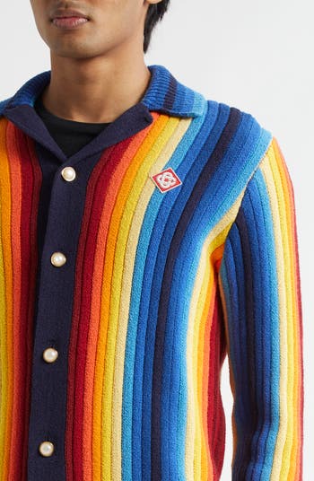 Gradient Stripe Terry Cloth Jacket
