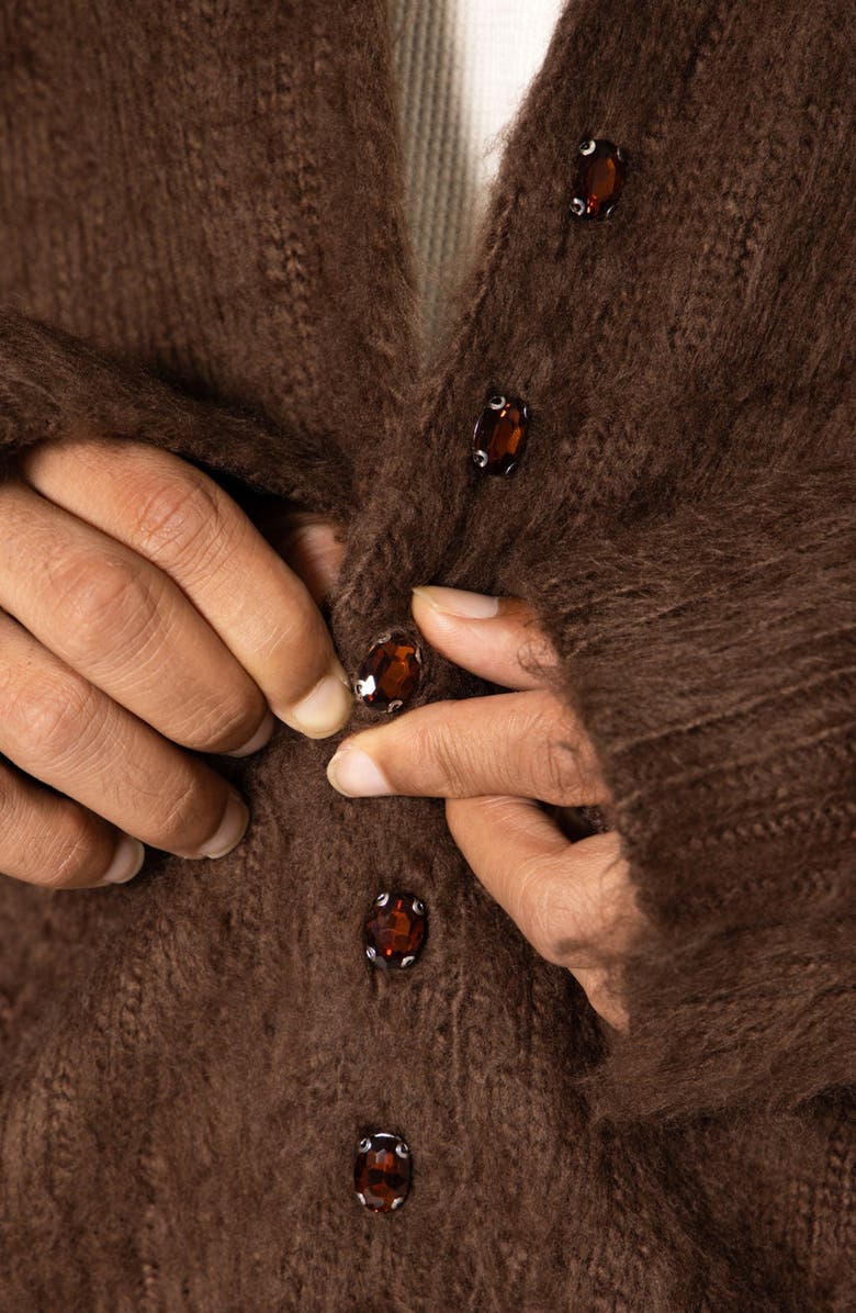 mnml Faux Gem Accent Cardigan, Alternate, color, 