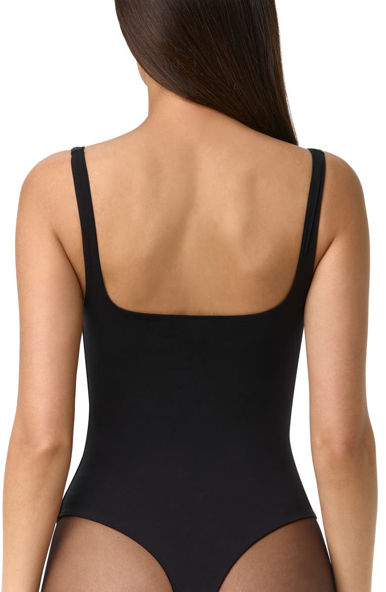 Naked Wardrobe Bustier Tank Bodysuit, Alternate, color, Black