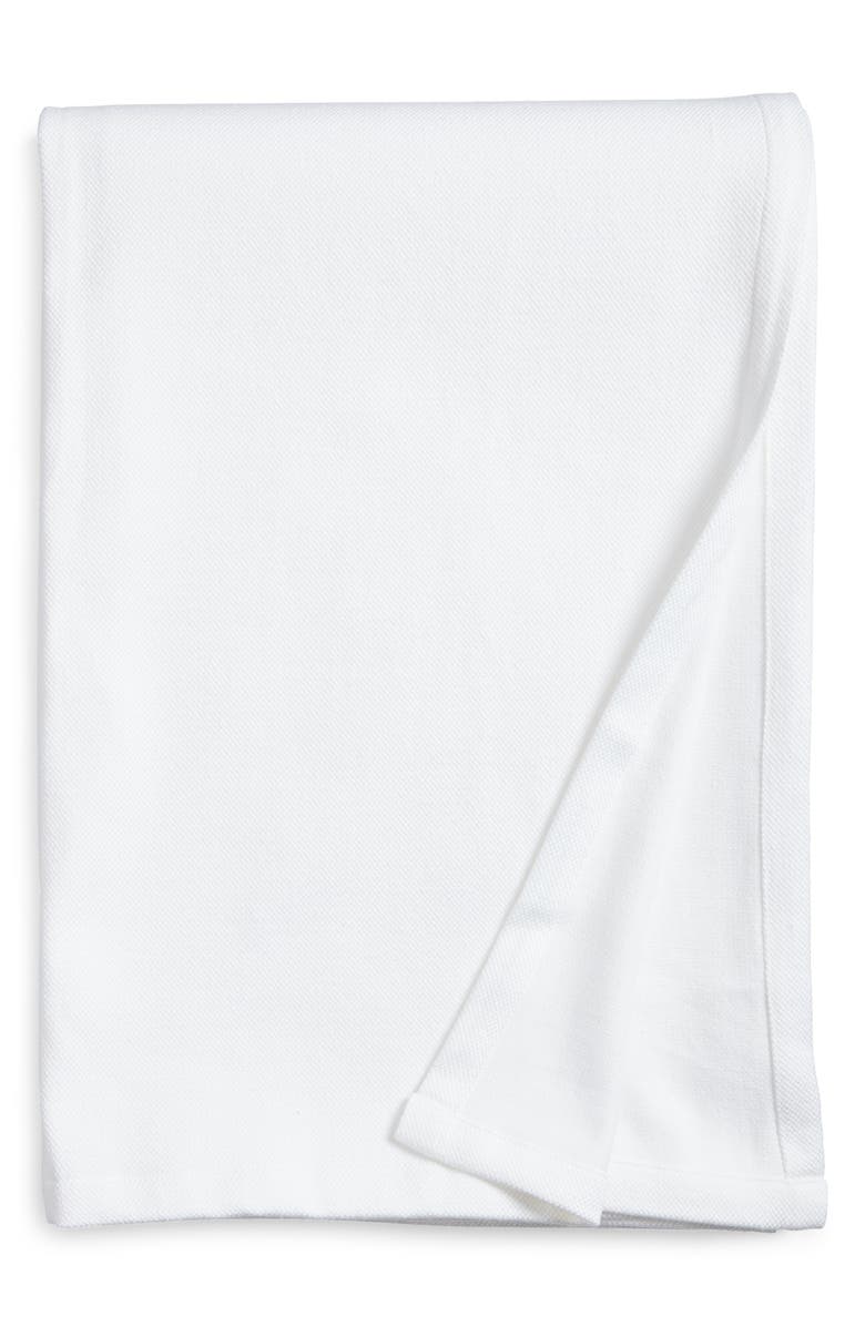 Nordstrom Textured Cotton Blanket, Main, color, White