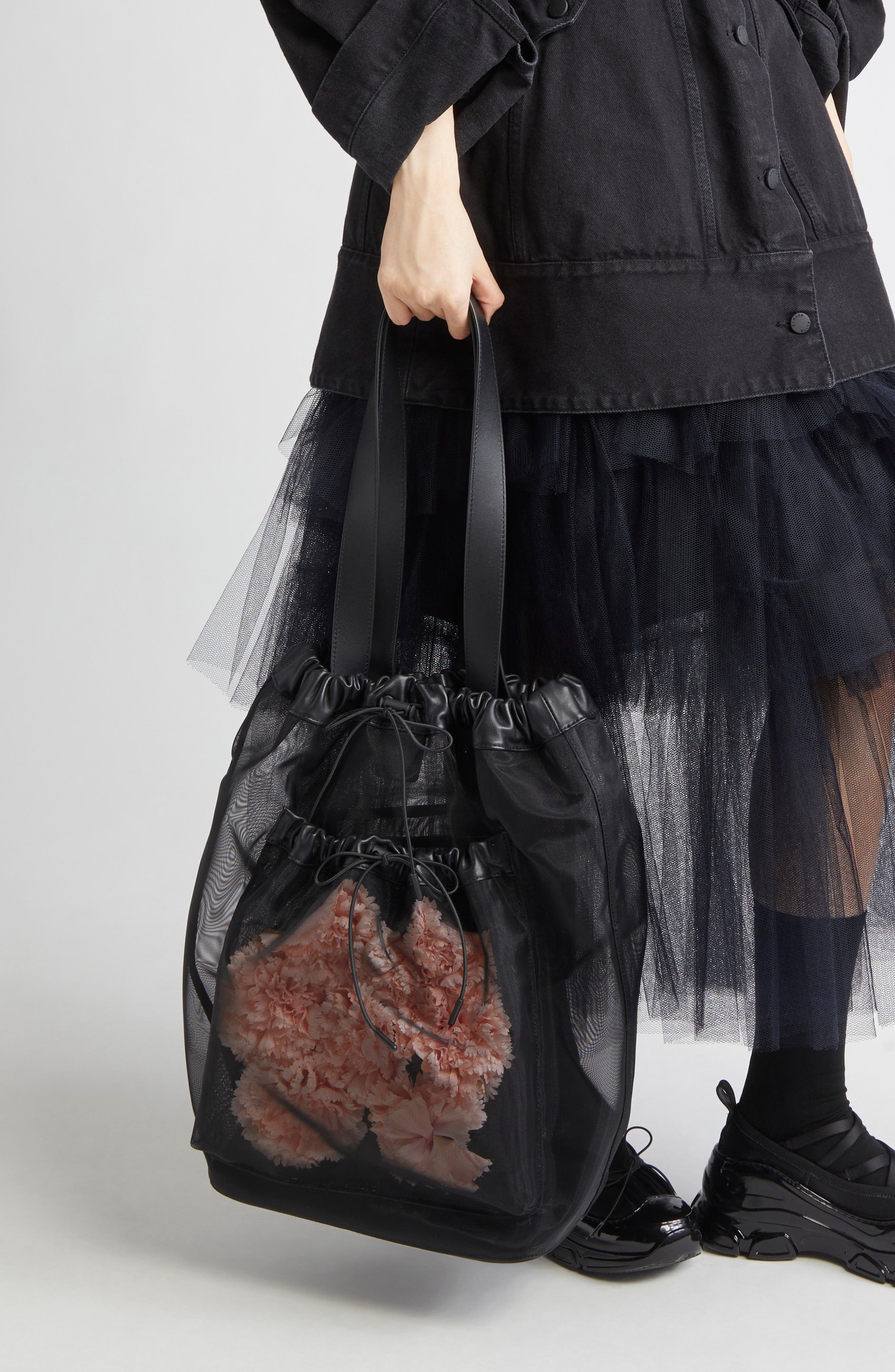 Simone Rocha Carnation Drawstring Tote, Alternate, color, 
