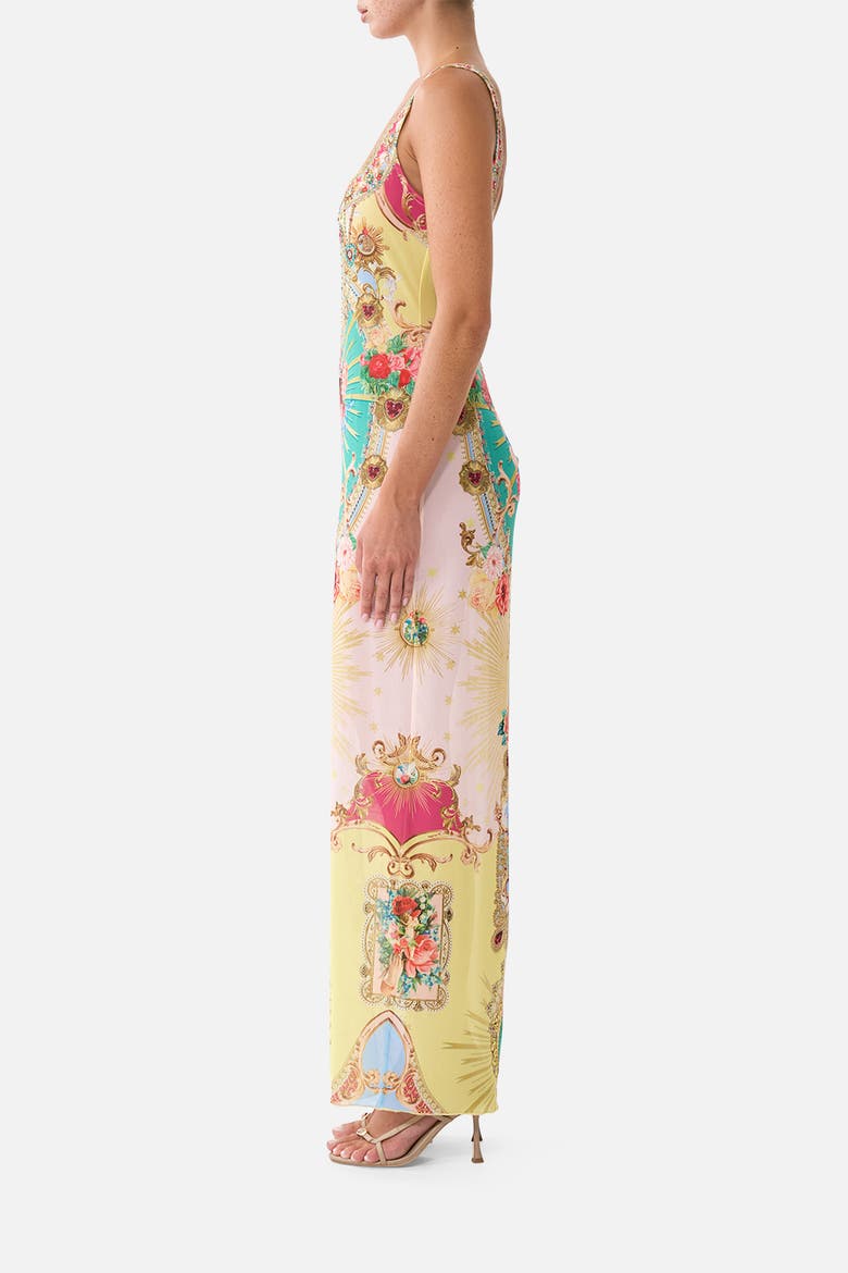 Square Neck Beach Maxi Dress W Low Back, Alternate, color, Painted Prayers