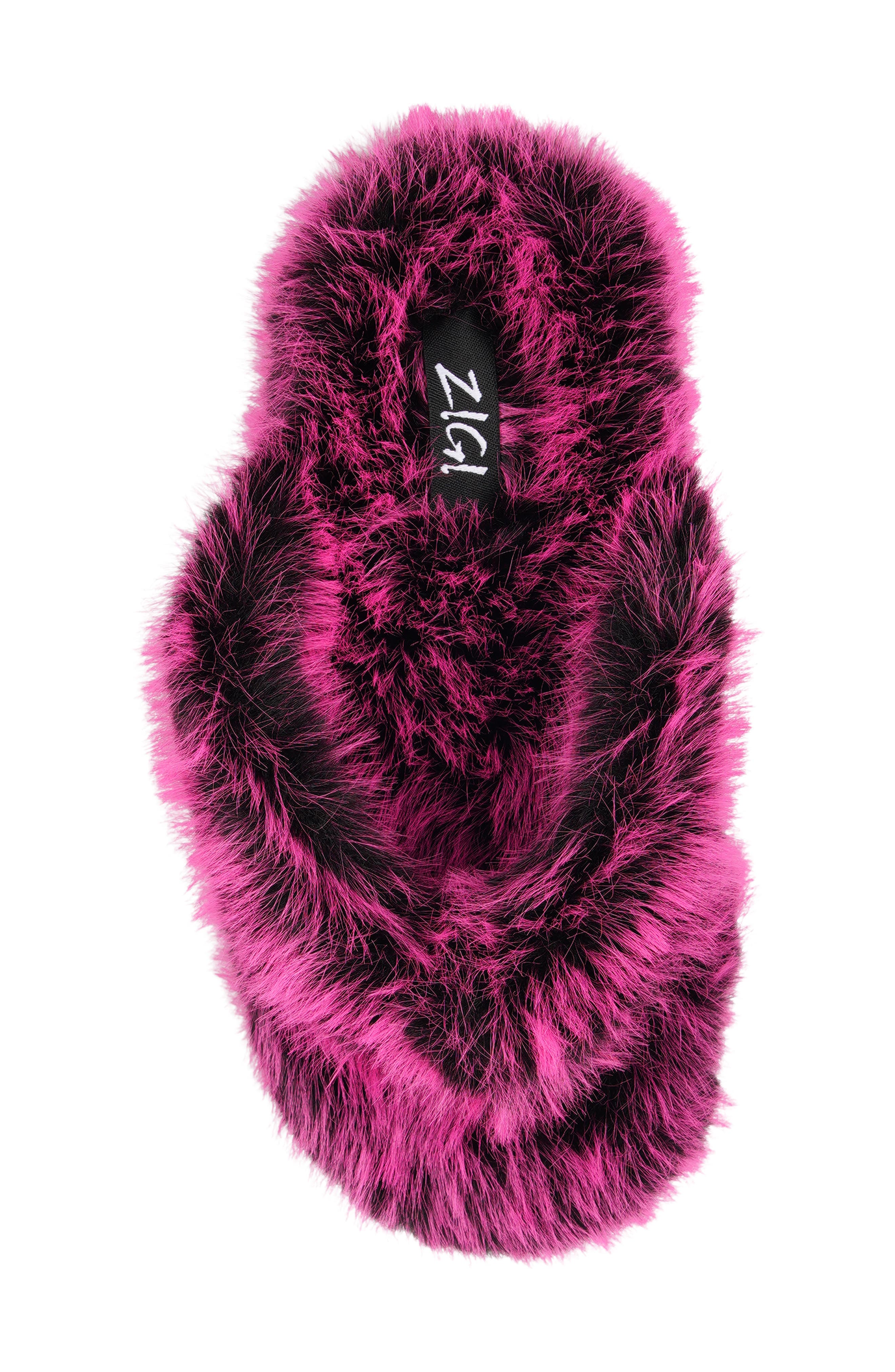 ZIGI Whimzy Faux Fur Slipper, Alternate, color, Fuchsia Faux