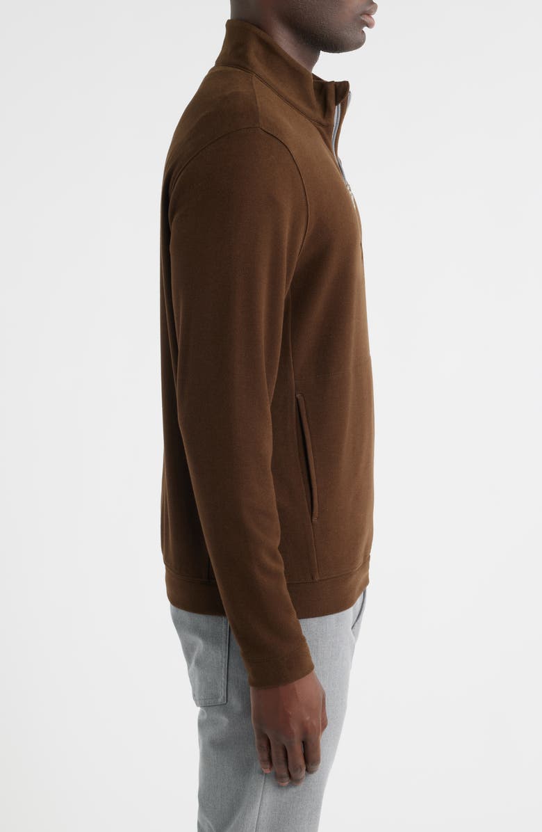 Scott Barber Mock Neck Stretch Fleece Half Zip Pullover, Alternate, color, Chocolate