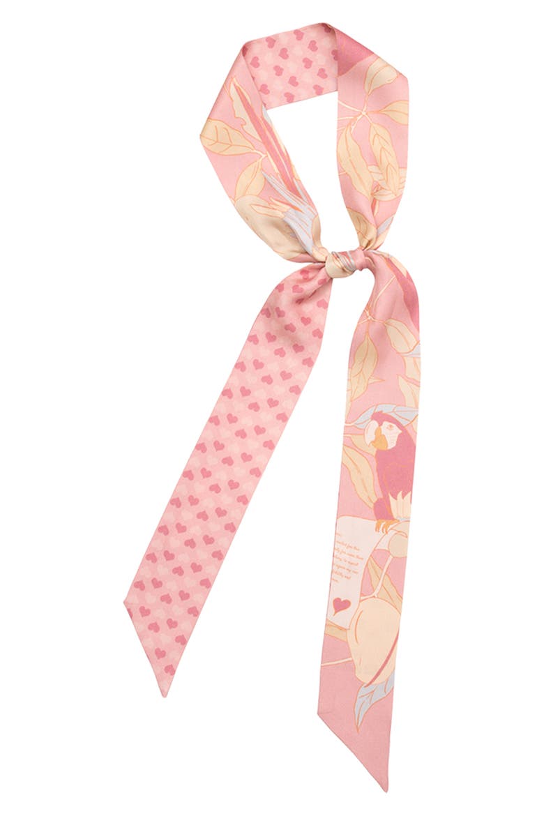El Amor Skinny Silk Scarf, Alternate, color, BEIGE PINK