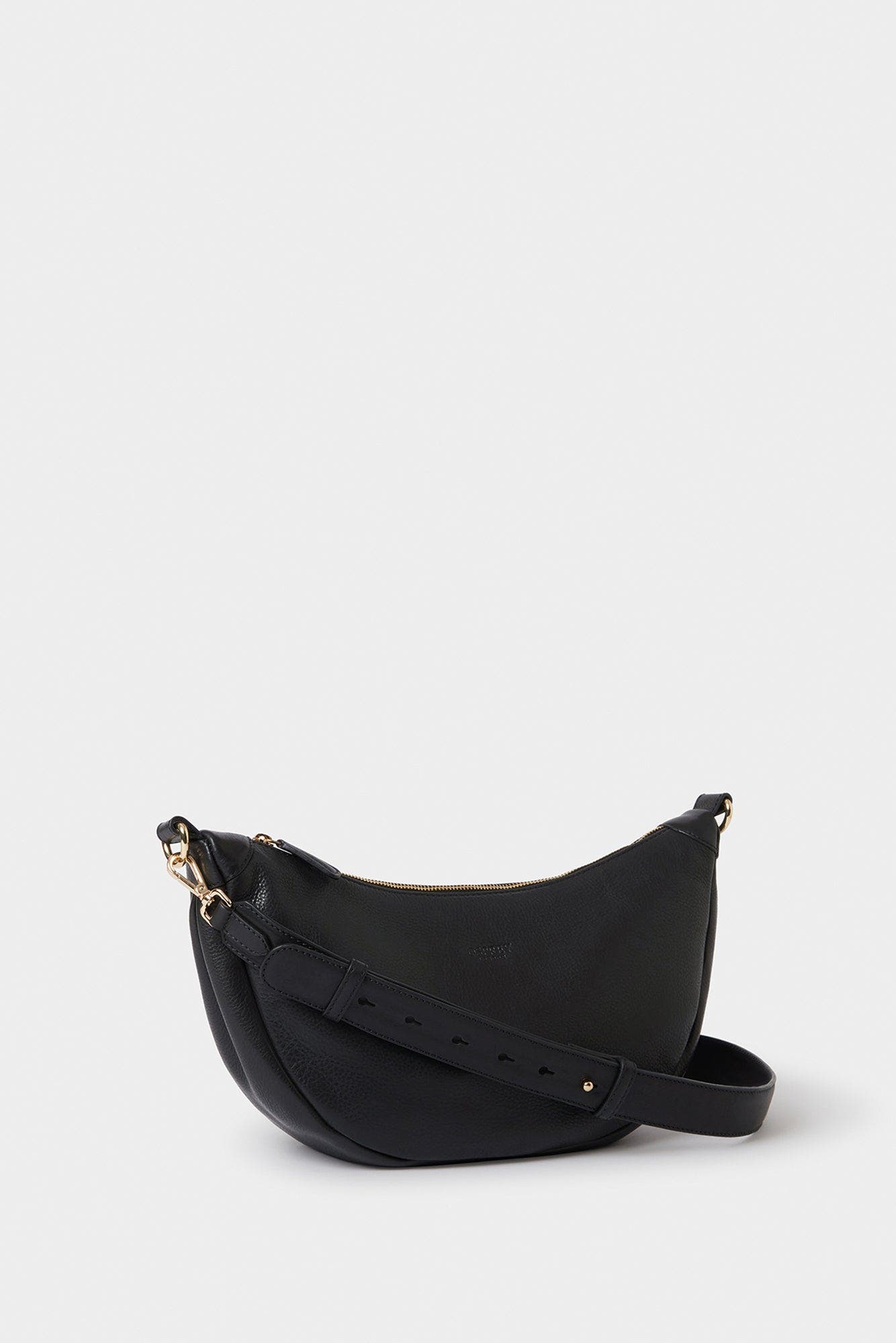 Osprey London The Oxford Leather Sling Bag, Alternate, color, Black