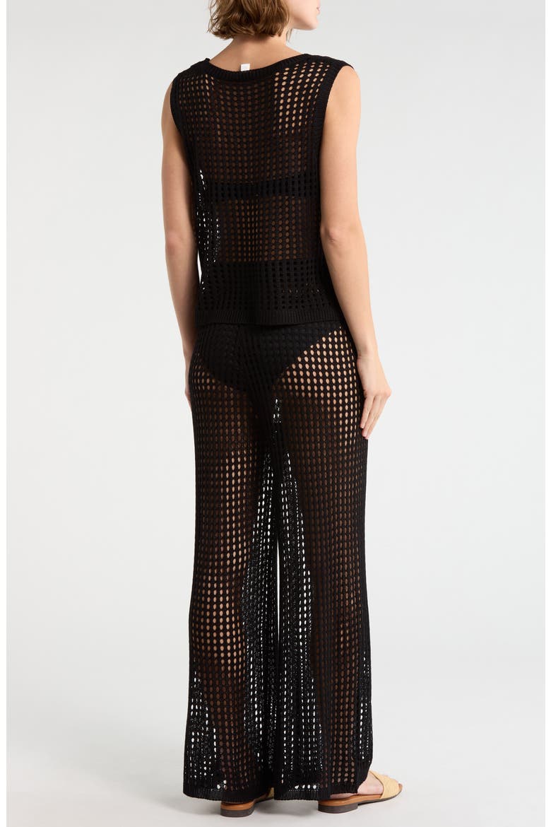 Open Knit Tank, Alternate, color, BLACK