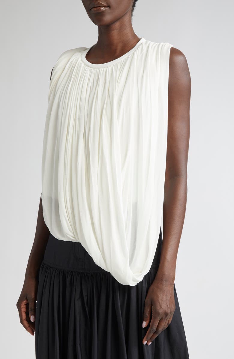 Giambattista Valli Asymmetric Drape Top, Alternate, color, Ivory