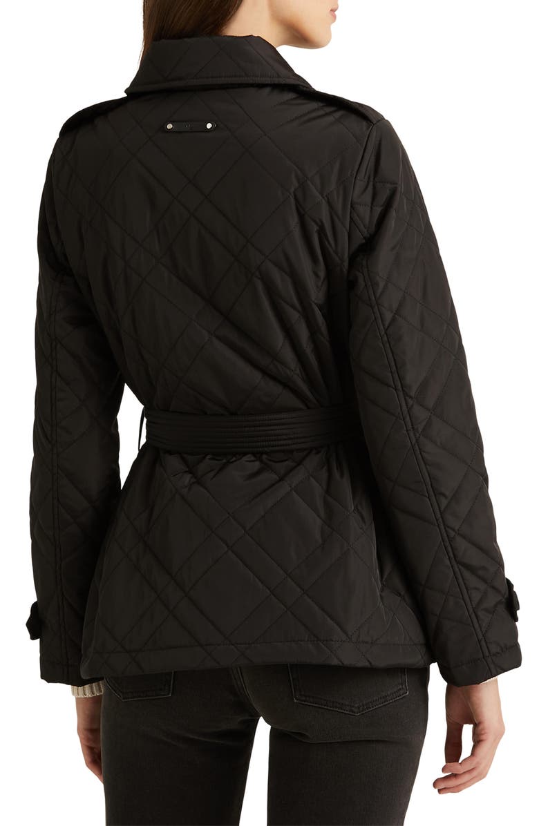 Lauren Ralph Lauren Belted Double Breasted Quilted Jacket, Alternate, color, 