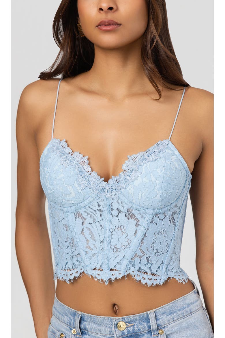 Miami Lace Bustier, Alternate, color, Dusty Blue