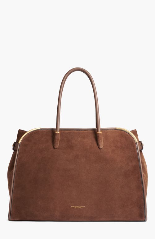 Donna Karan New York Satin Suede Tote in Chocolate at Nordstrom