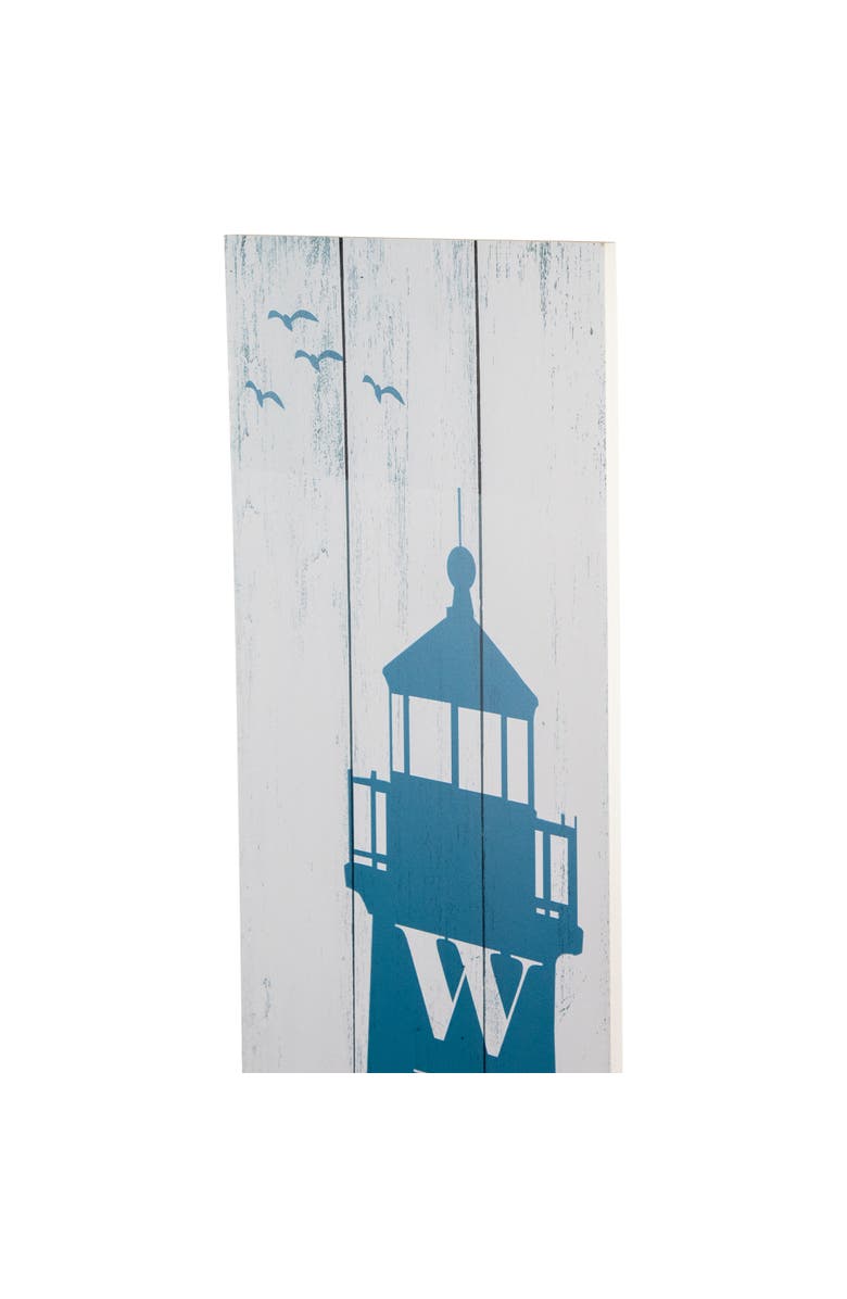 Northlight Weathered Lighthouse "Welcome" Porch Board Sign Decoration - 35.75", Alternate, color, Blue