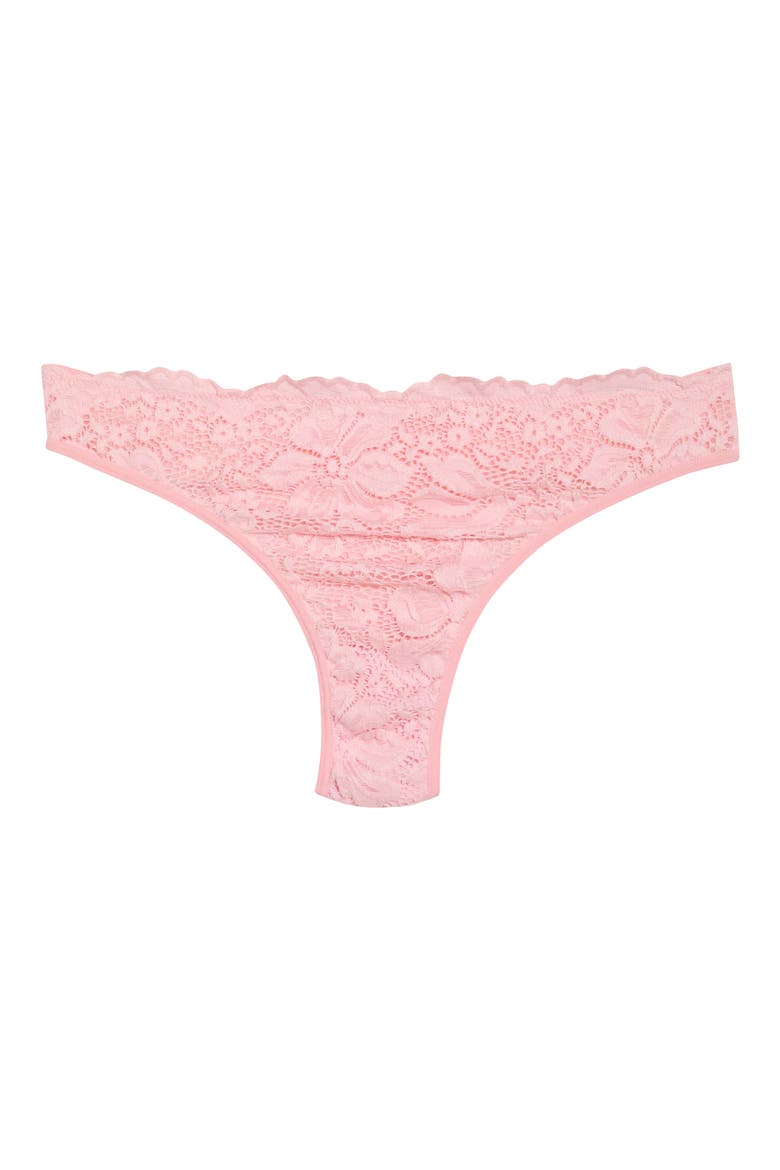 Floral Lace Thong, Alternate, color, PETAL PINK