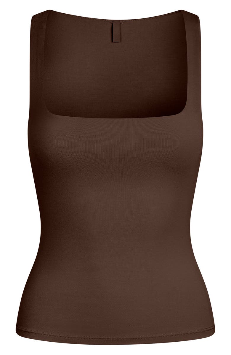 SKIMS Smooth Layers Square Neck Tank, Alternate, color, Espresso