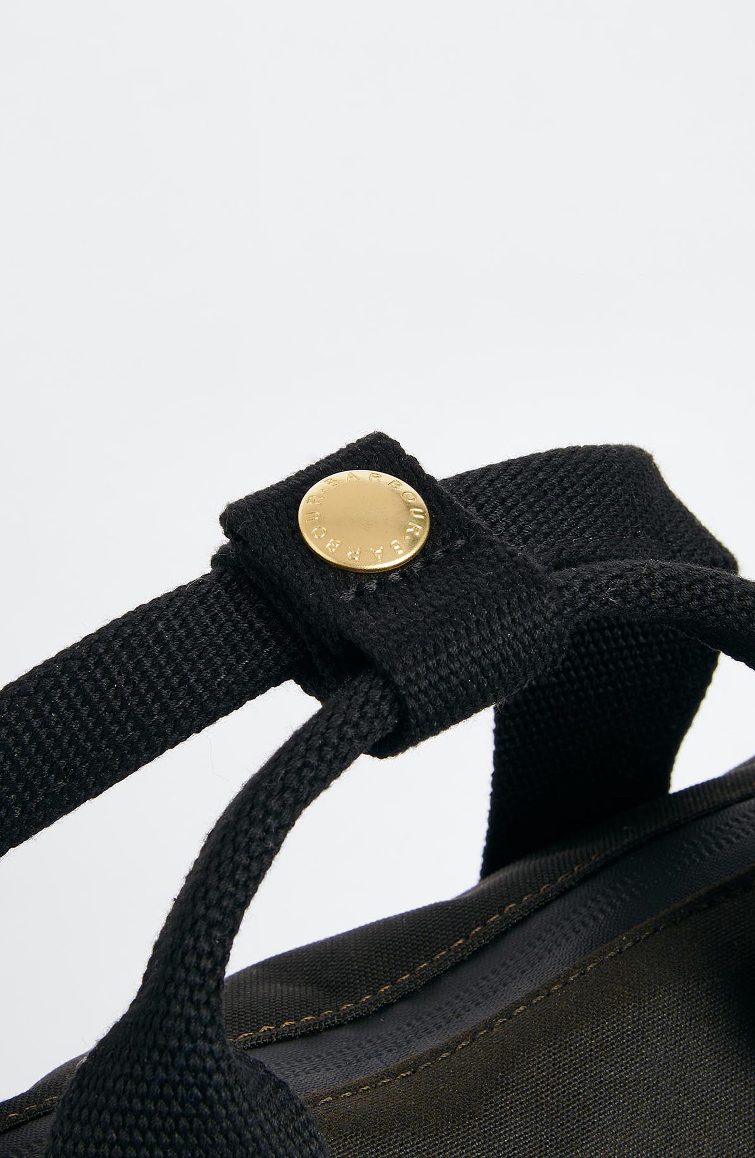 Barbour Field Water Resistant Waxed Cotton Backpack, Alternate, color, Olive/Black