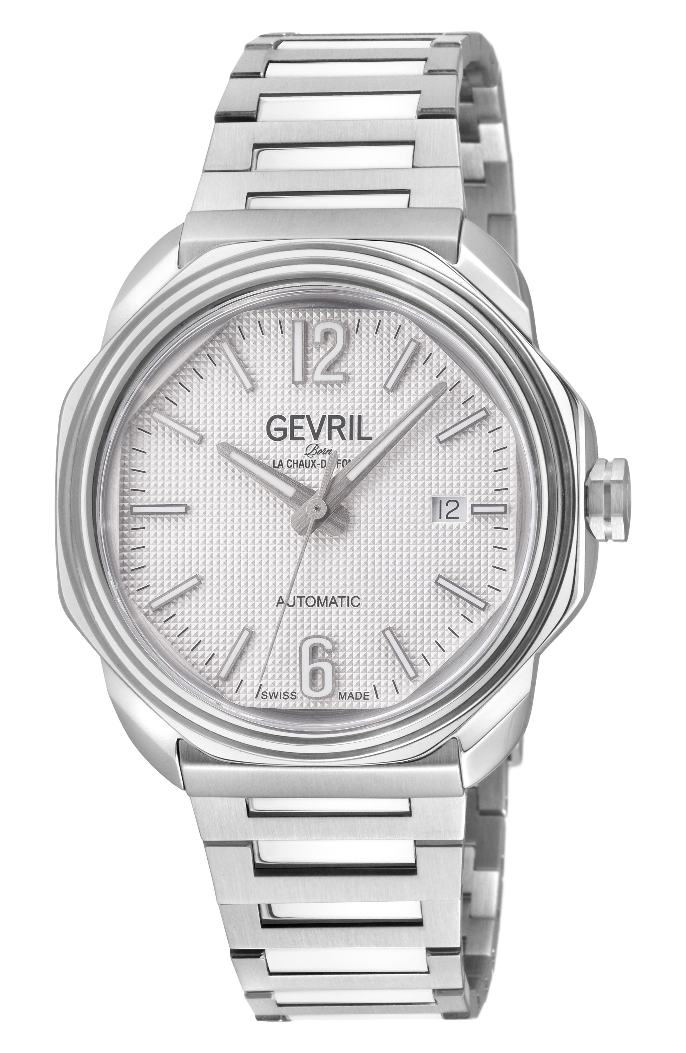 GEVRIL Roosevelt Automatic Bracelet Watch, 42mm