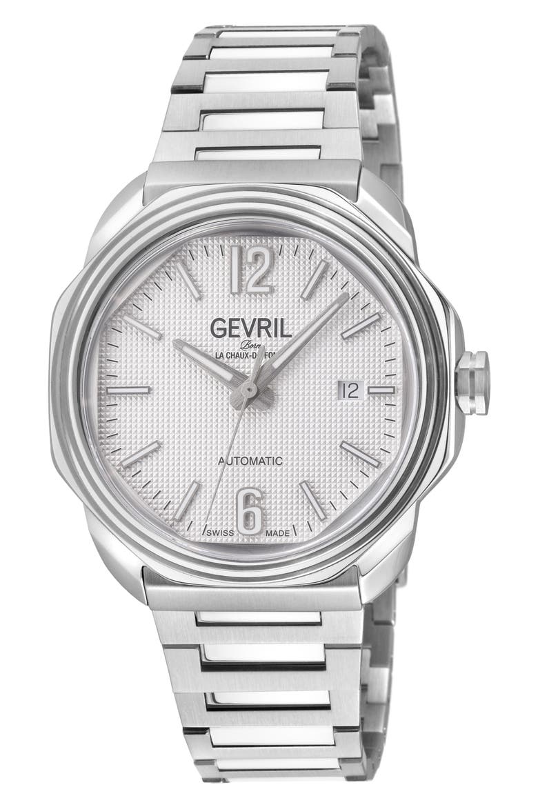 Roosevelt Automatic Bracelet Watch, 42mm, Main, color, SILVER