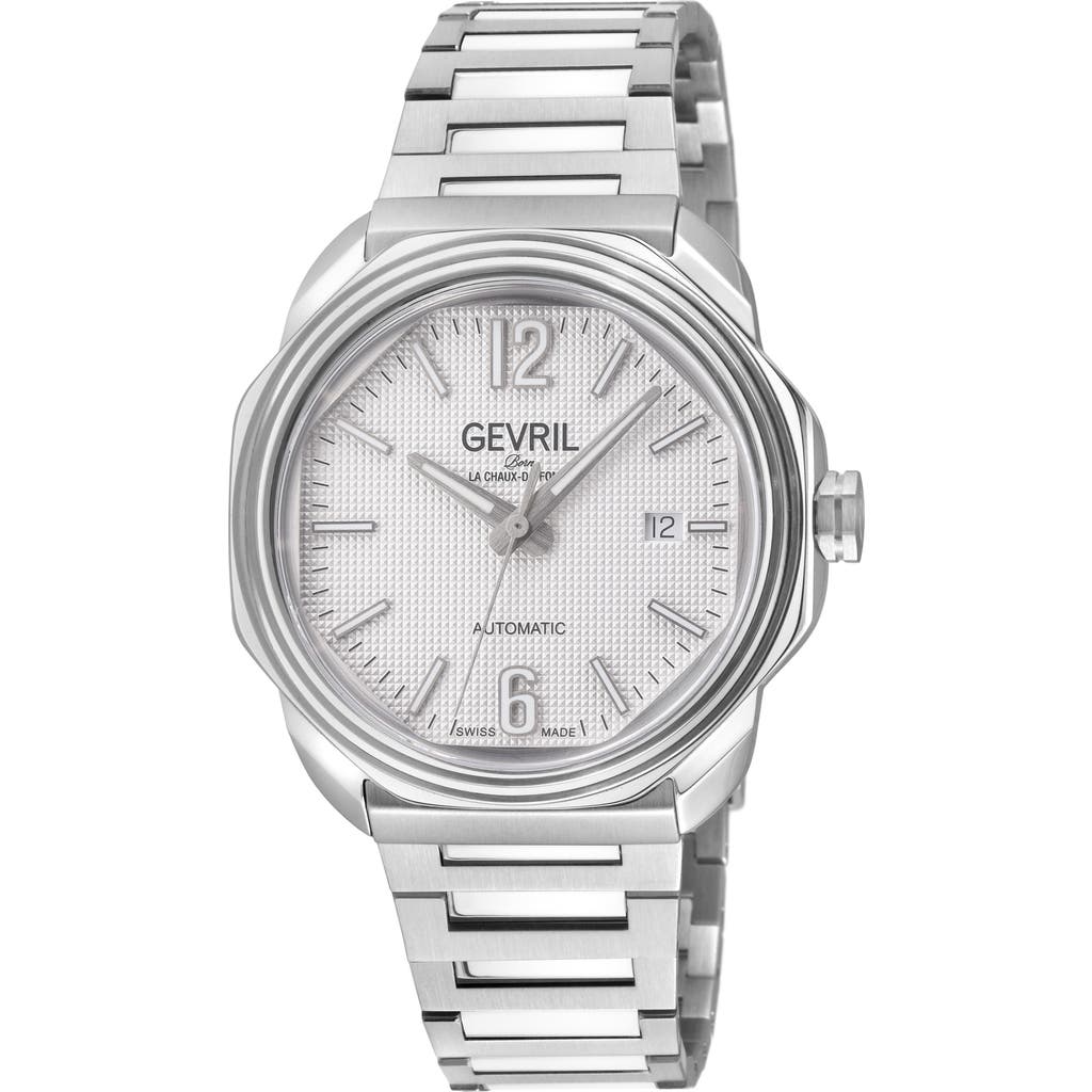 Gevril Roosevelt Automatic Bracelet Watch, 42mm In Silver