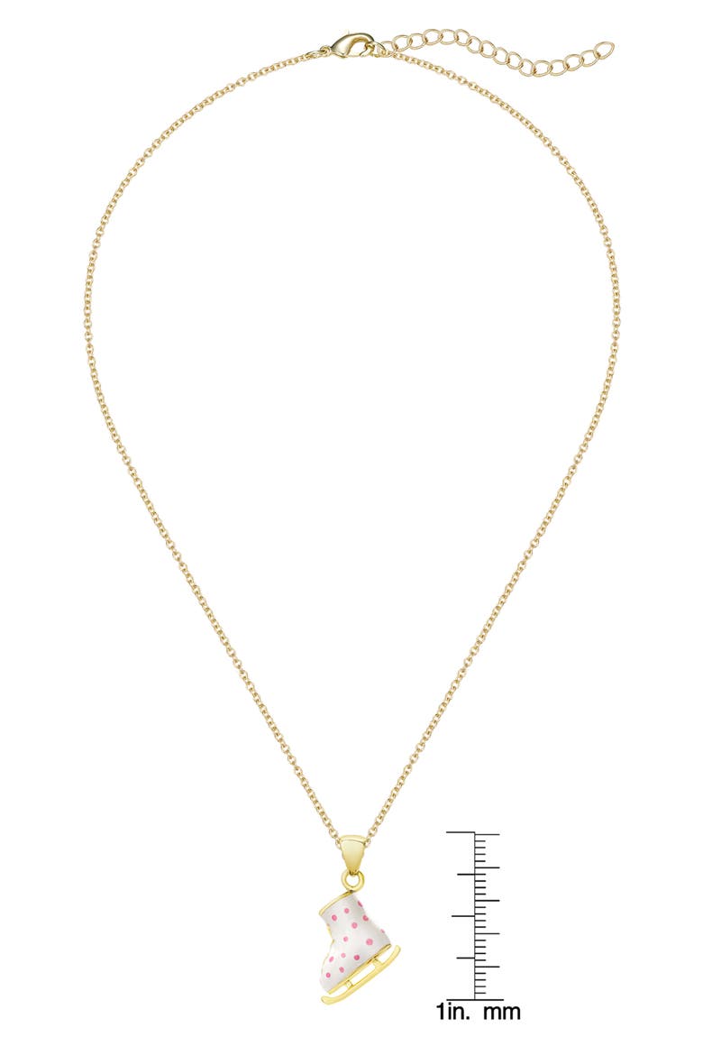 Kids' Ice Skate Pendant Necklace, Alternate, color, WHITE