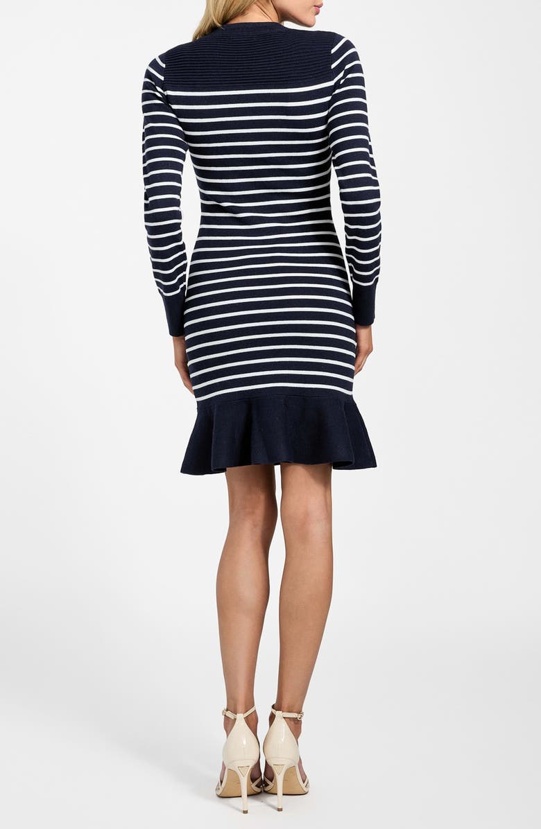GUESS Helen Stripe Long Sleeve Sweater Dress, Alternate, color, Medium Blue
