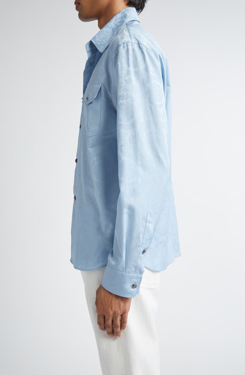 Versace Barocco Jacquard Button-Up Shirt, Alternate, color, 