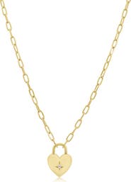 The Lovery Fine Jewelry Heart Locket Paperclip Necklace