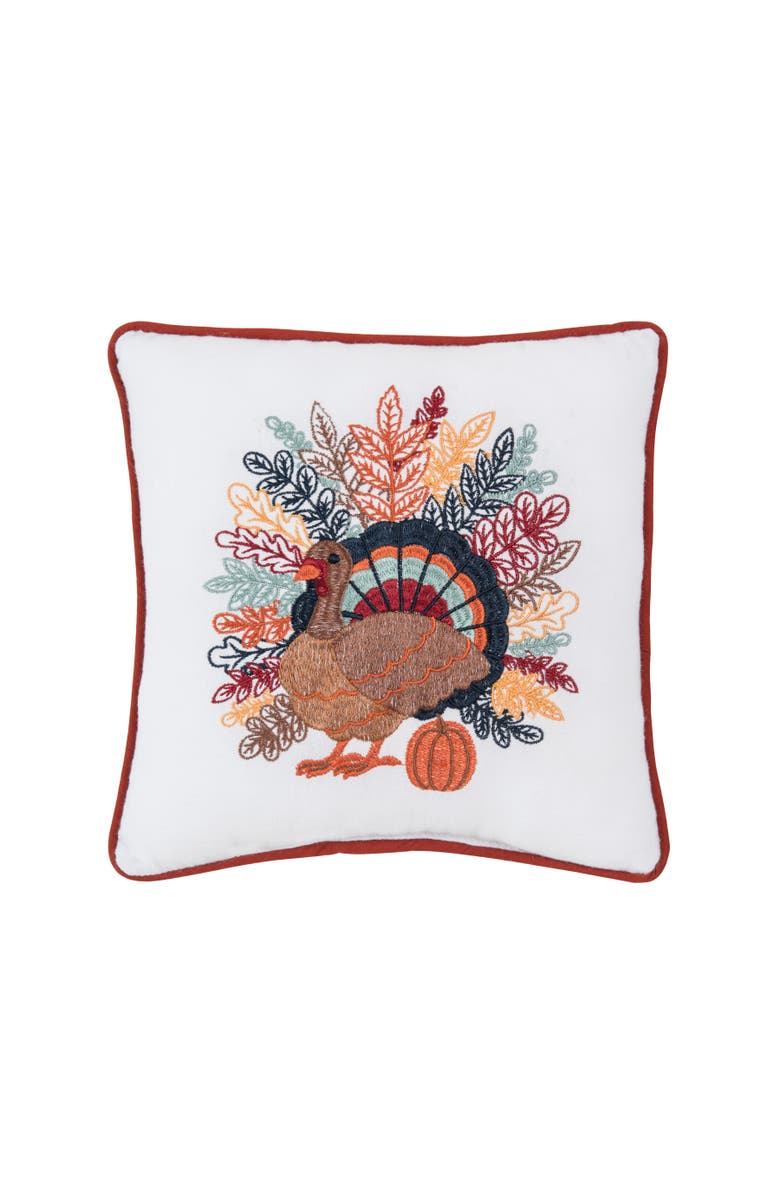 C&F Home Colorful Harvest Turkey Mini Accent Pillow, Main, color, Brown