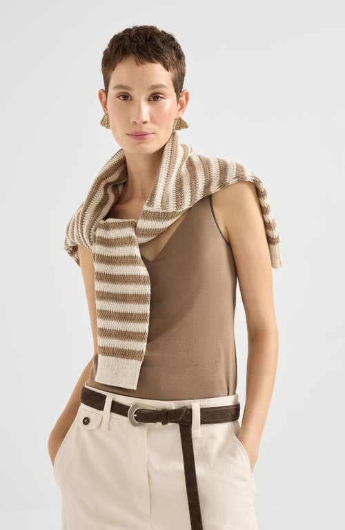 Brunello Cucinelli Jersey Top In Brown