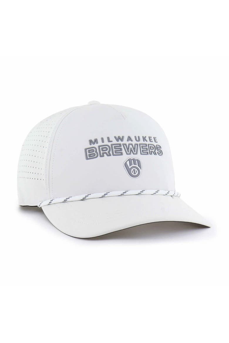 Men's '47  White Milwaukee Brewers Forward Vault Hitch Adjustable Hat, Alternate, color, White