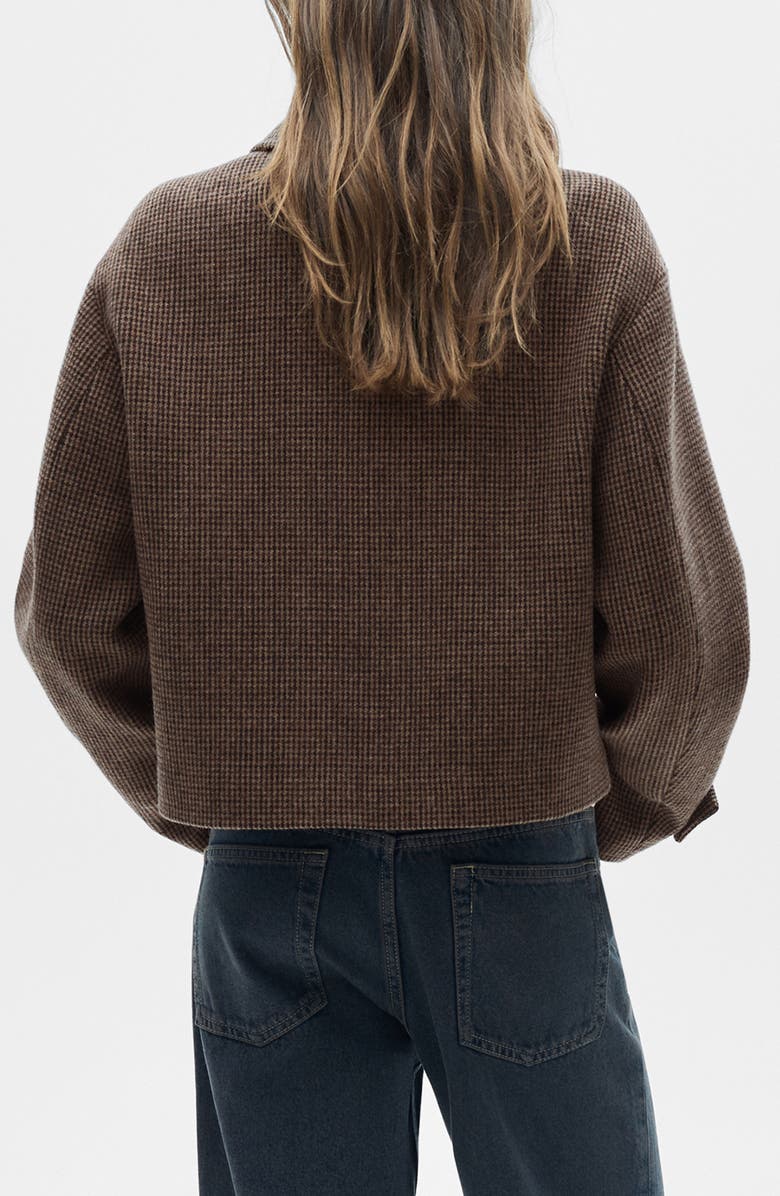 MANGO Micro Houndstooth Check Wool Blend Jacket, Alternate, color, 