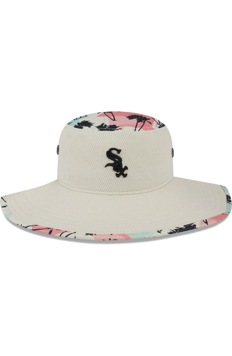 New Era Men's New Era Natural Chicago White Sox Retro Beachin' Bucket Hat, Alternate, color, 