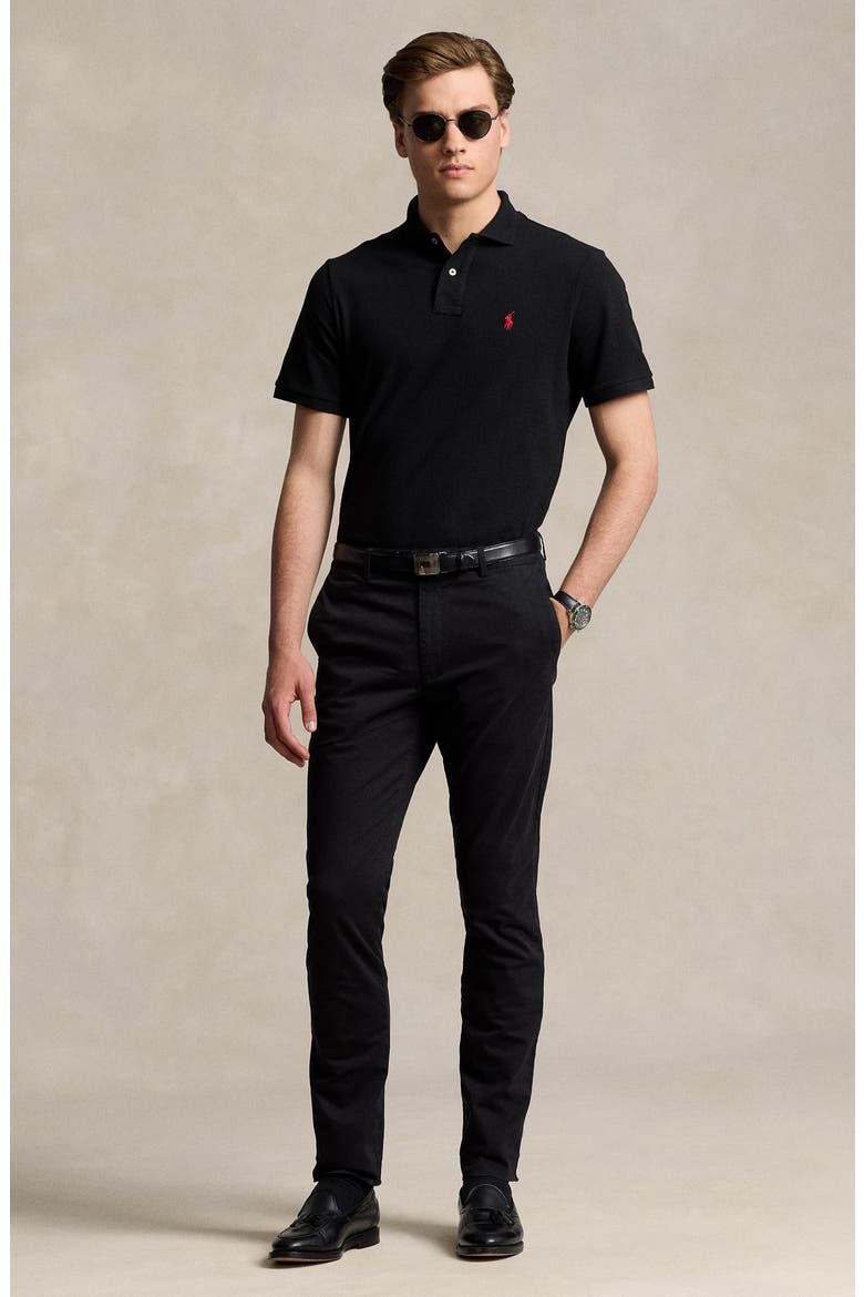 Cotton Polo, Alternate, color, BLACK