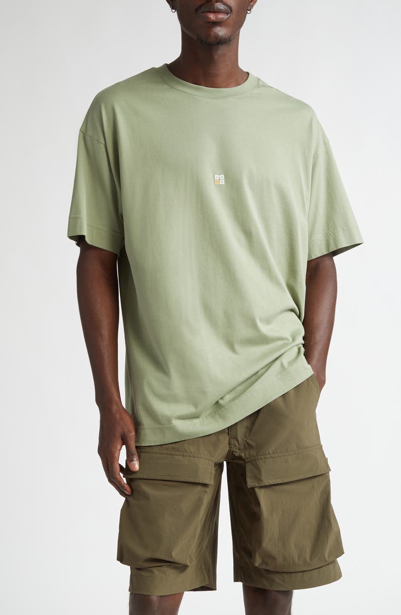 Givenchy 4G Embroidered Cotton Crewneck T-Shirt, Main, color,