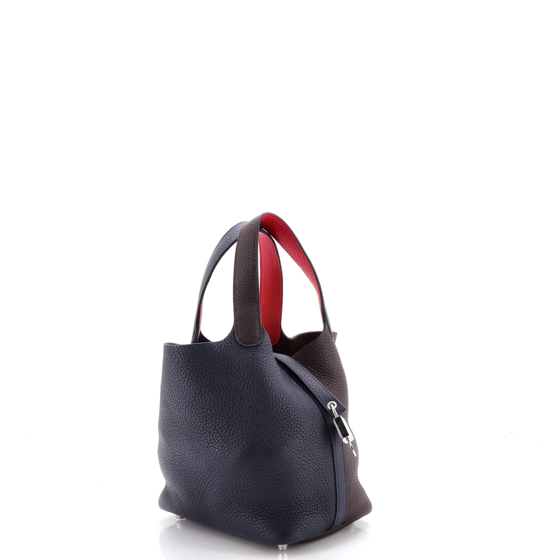 Picotin Lock Bag Tricolor Clemence PM, Alternate, color, Blue