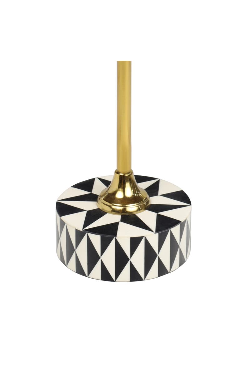 Calix Art Deco Metal/Resin Geometric Star Round Drink Table, Alternate, color, Black/White