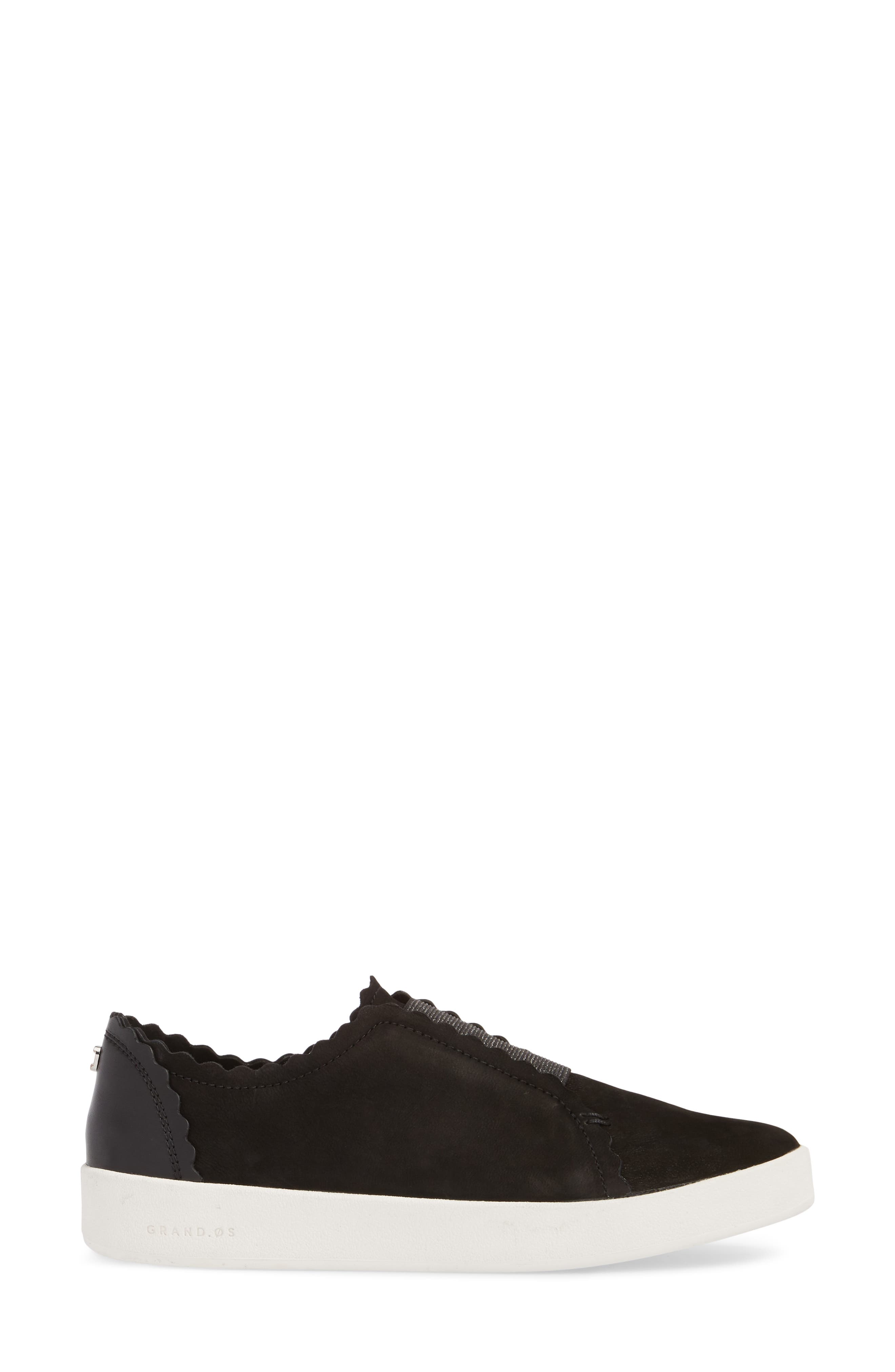 GrandPro Spectator Scalloped Slip-On Sneaker, Alternate, color, BLACK NUBUCK