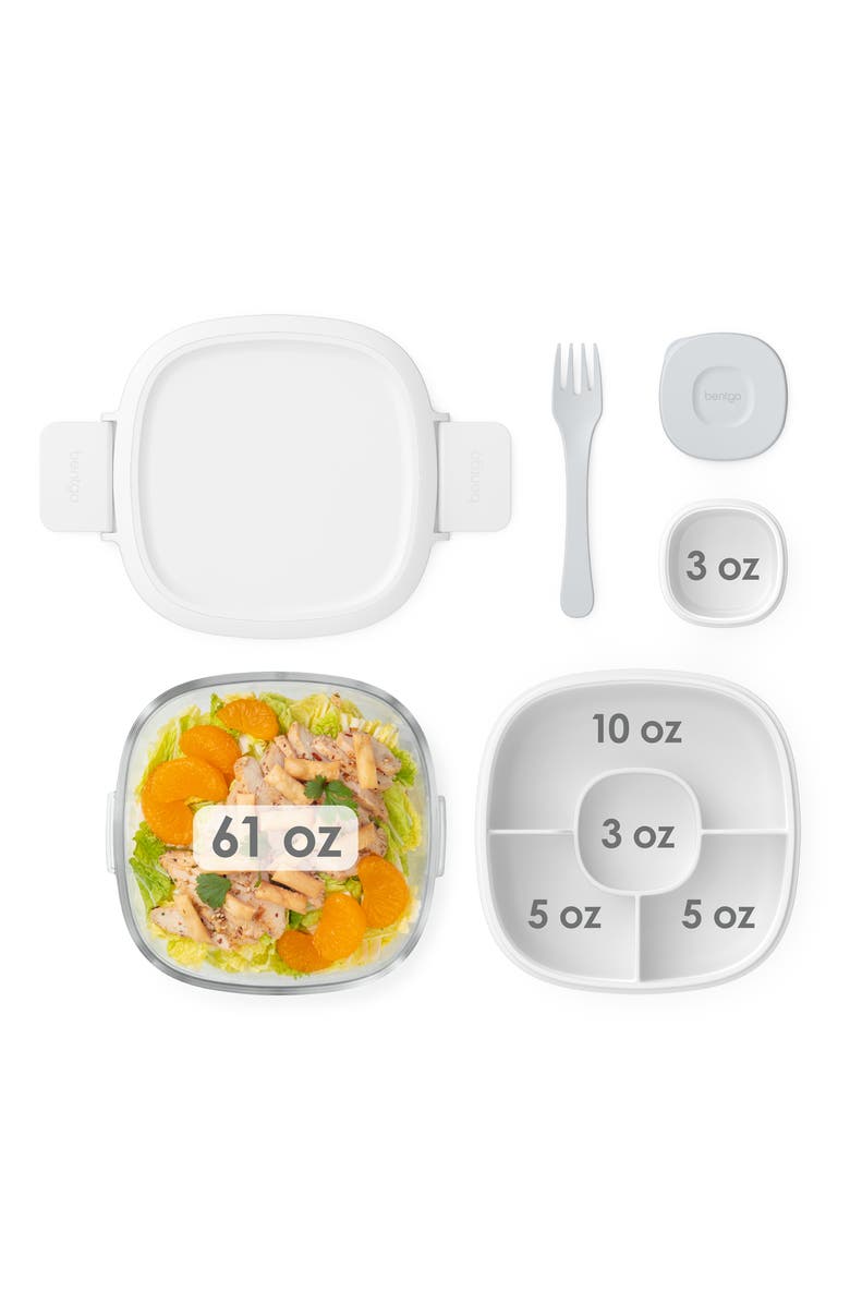 BENTGO Glass Leak Proof White Salad Container, Alternate, color, 