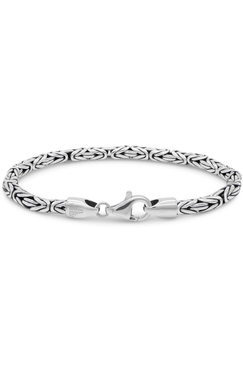 DEVATA Borobudur Chain Bracelet in Sterling Silver, 4mm, Alternate, color, Silver