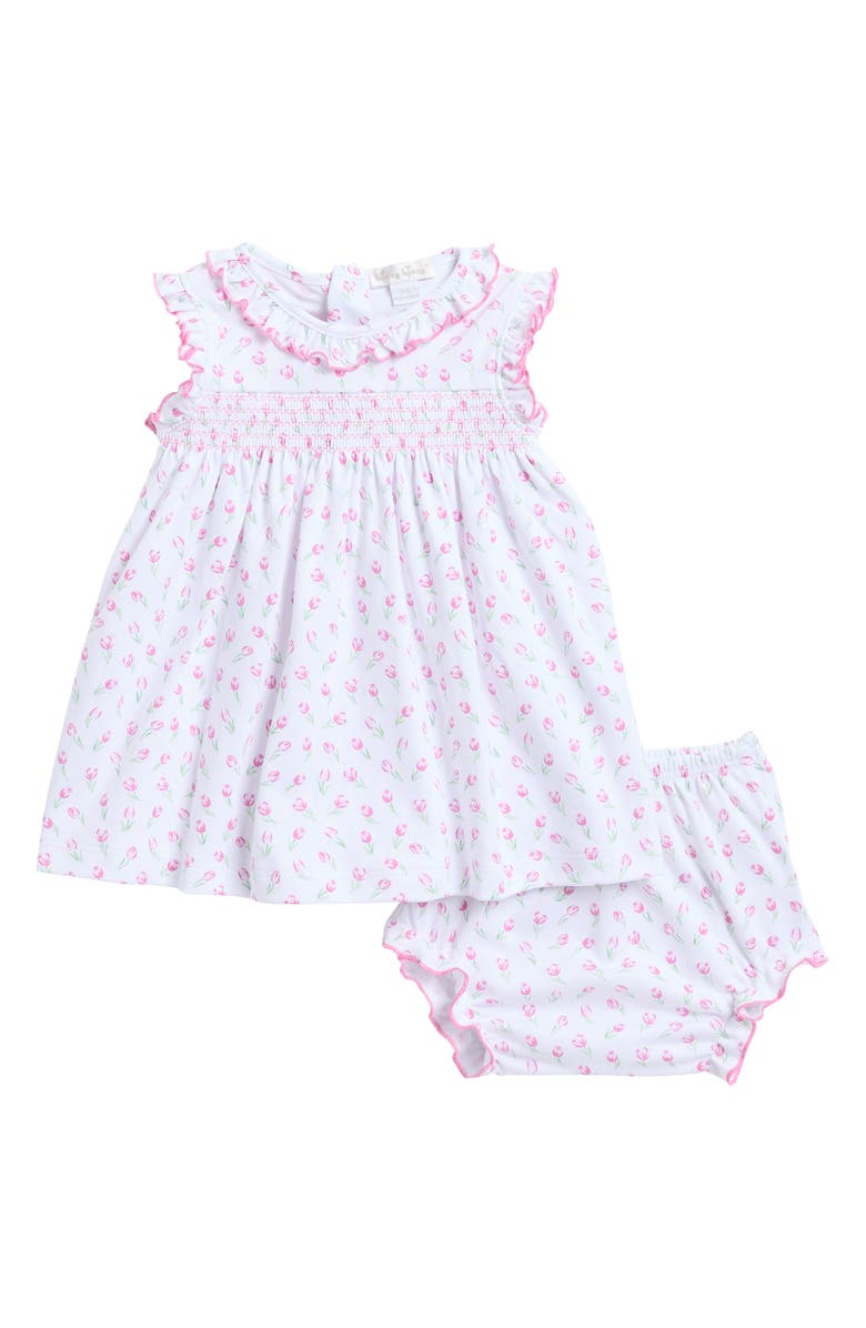 Kissy Kissy Rose Print Ruffle Dress & Bloomers, Main, color, 