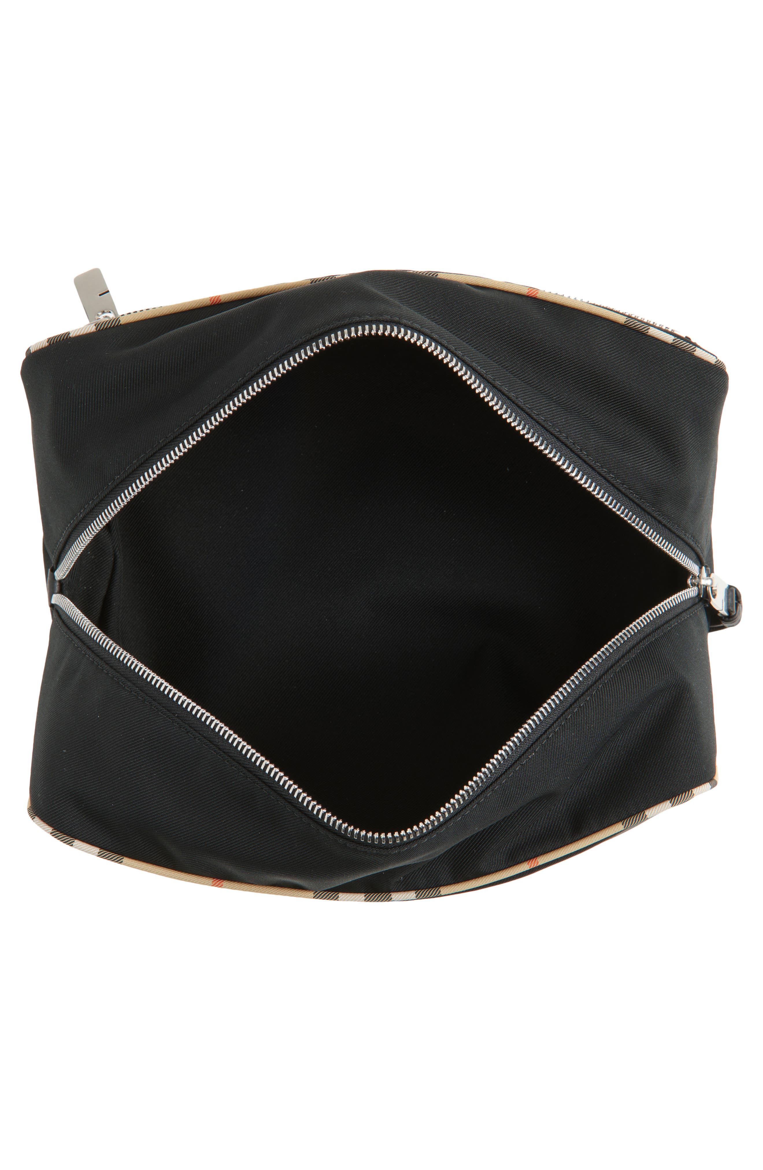 Piped Twill Travel Pouch, Alternate, color, BLACK