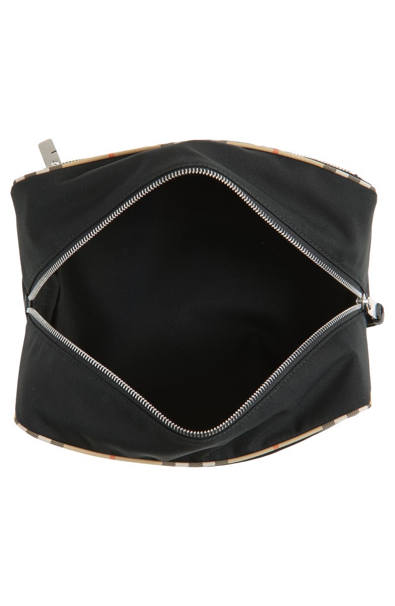Burberry Piped Twill Travel Pouch, Alternate, color, Black