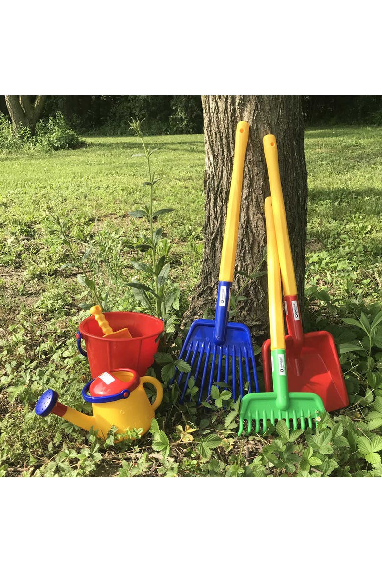 Children's Long Handled Leaf Rake, Alternate, color, Blue Multi