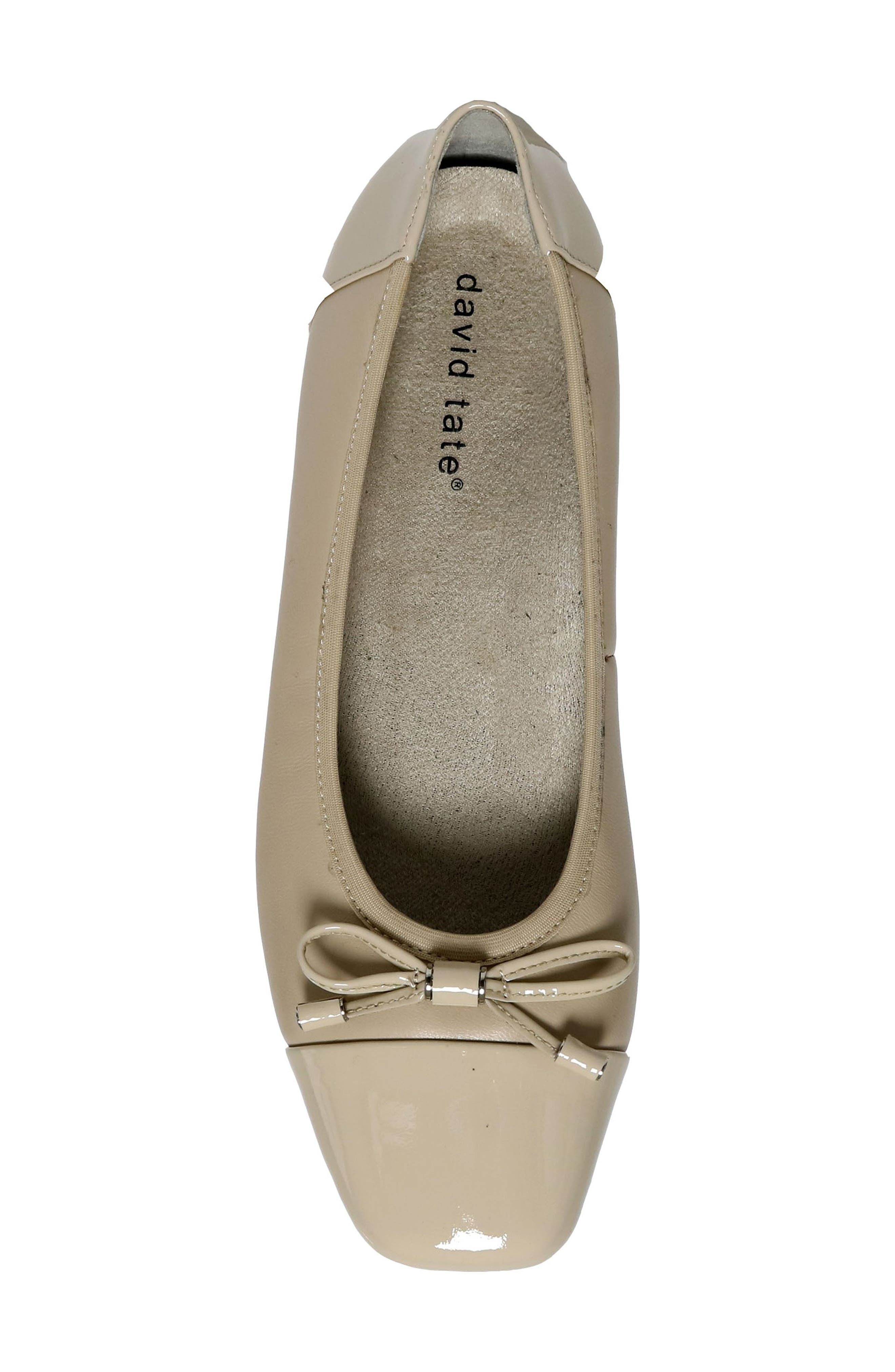 Alpha Square Toe Flat, Alternate, color, TAUPE NAPPA PATENT