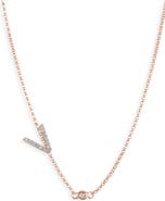MESHMERISE Bezel Diamond Initial Chain Necklace - 0.2ct.
