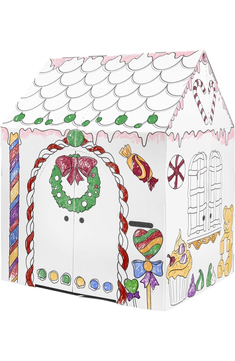 Easy Playhouse Gingerbread House Kids Art & Craft, Main, color, Multicolored