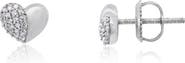 The Lovery Fine Jewelry Half Diamond Heart Screw Back Stud Earrings
